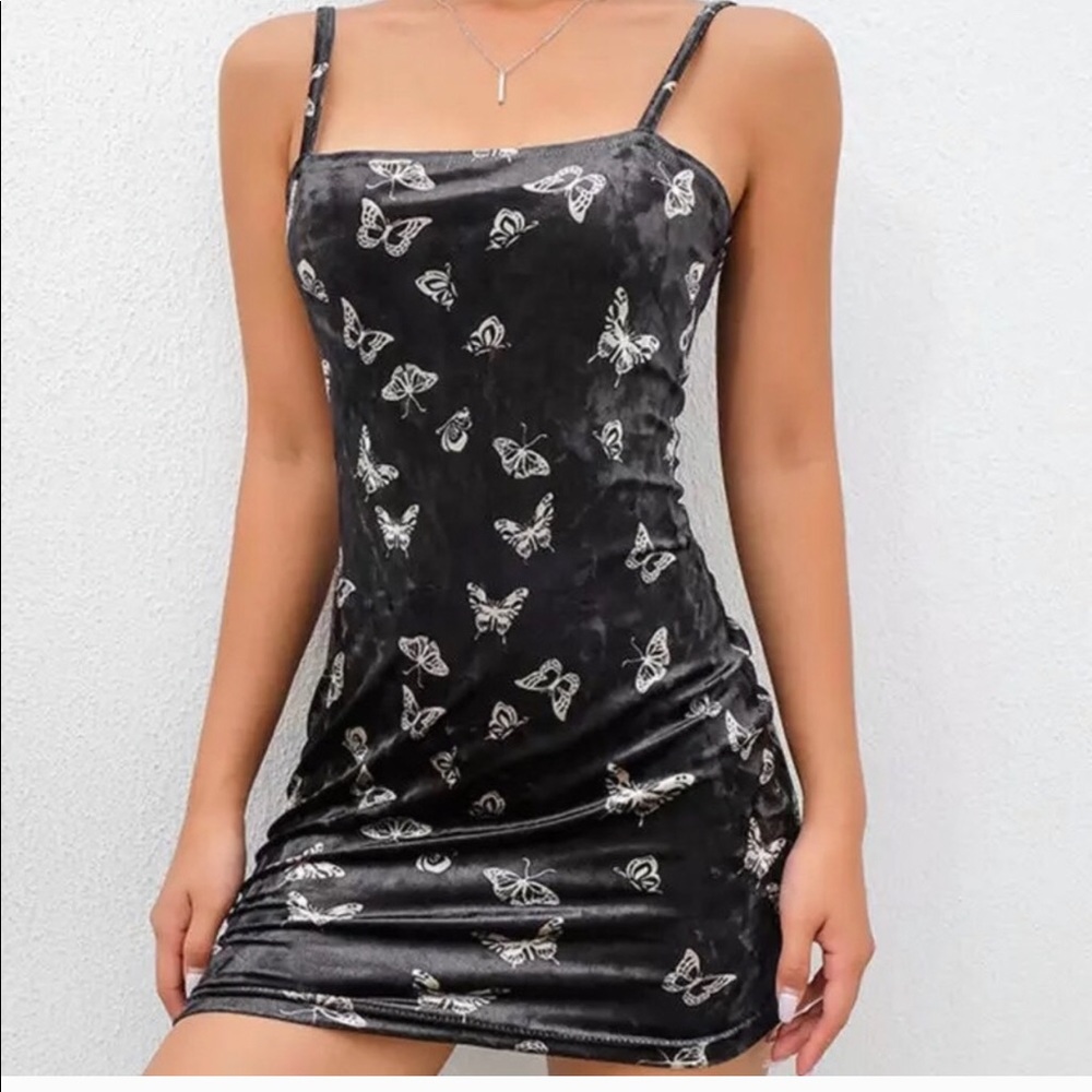 NWOT Velvet Butterfly Dress